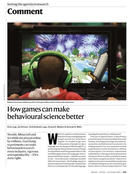 How games can make behavioural science better